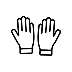 Obraz premium Illustration of two gloves with five fingers each, presented in a simple black outline style design