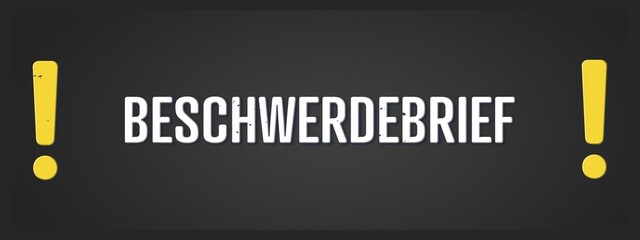 Beschwerdebrief (Complaint letter) - A blackboard illustration with white text.