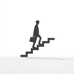 Businessman climbing stairs to success