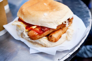 unhealthy, grease, fat, heart, disease, bad, health, obesity, sausage, sandwich