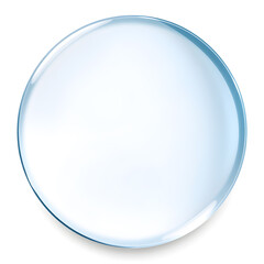 Mirror &ndash; A 3D glass mirror, round and sleek, transparent with a smooth polished reflective surface, soft glowing edges, white background, icon illustration. Generative AI