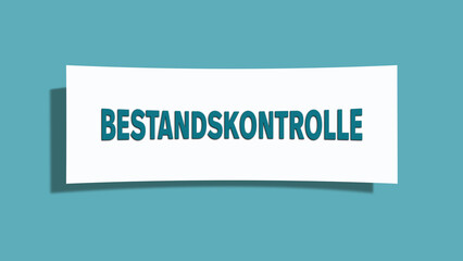 Bestandskontrolle (Inventory control) - A card isolated on light green background.
