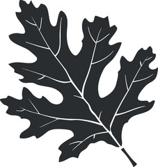 Black silhouette of a leaf representing nature and the beauty of botanical elements.