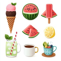 Summer Refreshments Ice Cream, Watermelon, and More