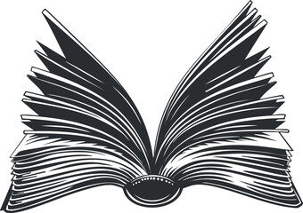 An illustration of an open book with detailed pages showcasing the joy of reading and learning.