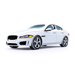 Obraz premium snow-covered car with scraper outlined on white