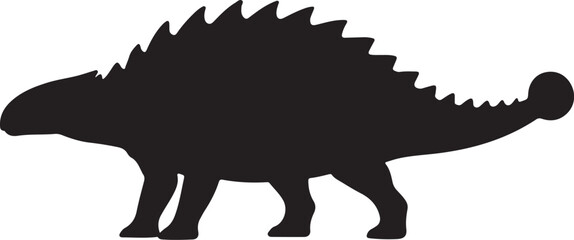 Ankylosaurus Silhouette with Armored Back