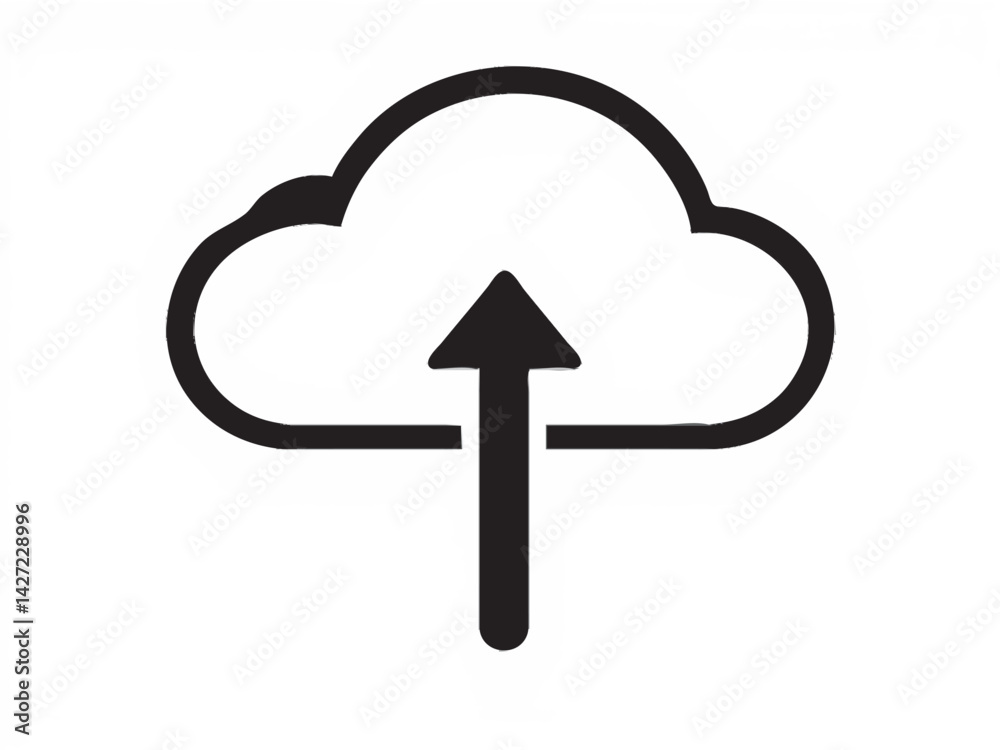 Poster cloud uploading data storage backup transfer internet technology system