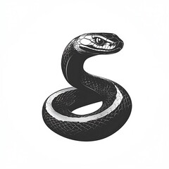 Obraz premium Black snake silhouette curled pose high resolution picture