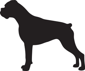 Boxer Dog Silhouette Standing Proudly