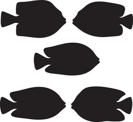 Boxfish Silhouette in Swimming Pose