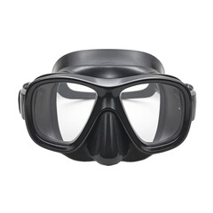 Isolated black diving mask for professionals on white background