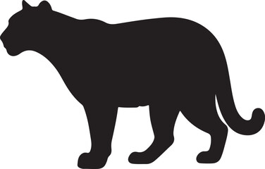 Cougar vector silhouette on white background © Rizwan Ahmad