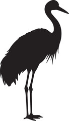 Crane vector silhouette on white background