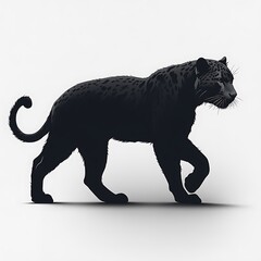Obraz premium Minimalist black panther jungle prowl high resolution picture