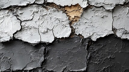 Obraz premium White black wall textured cracked surface high resolution hd background