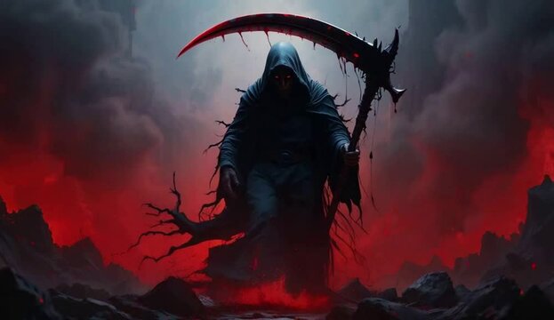 the death is coming, motion scene for horror, halloween 