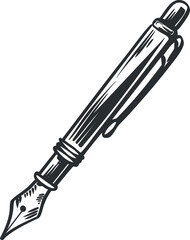 A vintage-style fountain pen illustration perfect for writing and artistic projects.