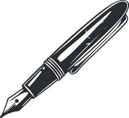 A classic fountain pen illustration showcasing its elegant design and stylish features.