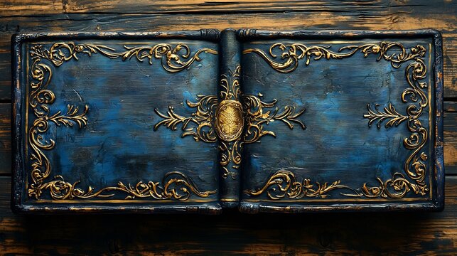 Book of parables illuminated ornate calligraphy gold leaf tattered parchment Sepia script decorative accents create antique manuscript look conveys moral lessons Book of Enoch an aged gilded palette