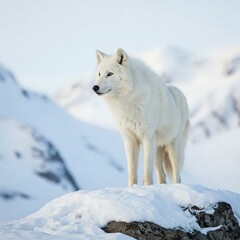 Obraz premium white wolf in snow