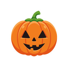 Fototapeta premium Halloween pumpkin with a smiling face on a white background 