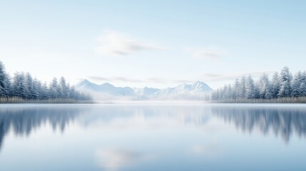 Fototapeta premium Winter wonderland lake scene