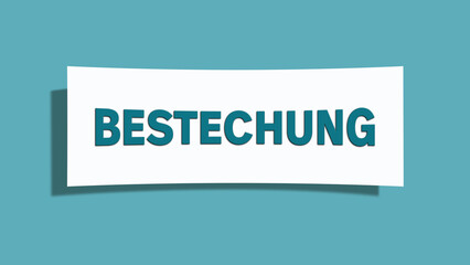 Bestechung (bribery) - A card isolated on light green background.