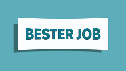 bester Job (best job) - A card isolated on light green background.