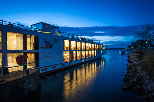 Viking River Cruise at sunset