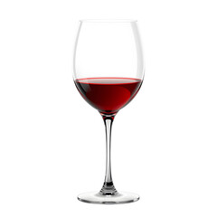 Wine Glass &ndash; A 3D elegant glass wine glass, sleek and transparent, glossy polished finish, delicate thin stem, white background, icon illustration. Generative AI