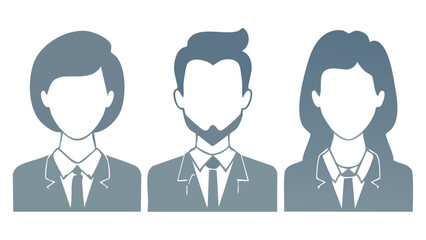 Naklejka premium Anonymous Avatar Silhouette Pack � Male/female portrait outlines, front view