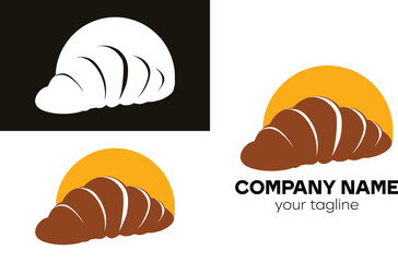 Croissant Logo Design Set - Bakery Branding Concept