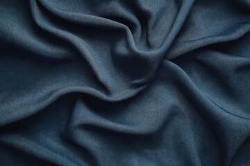 Fototapeta premium Rich navy blue fabric with elegant draping and soft texture, perfect for elegant designs.