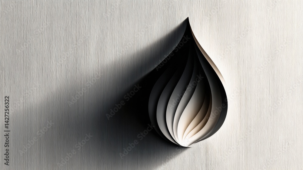 Fototapete oil droplet shape with layered shadows and textures displays an artistic design on a textured backgr