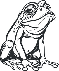 Naklejka premium A detailed illustration of a frog depicting its unique features and character.
