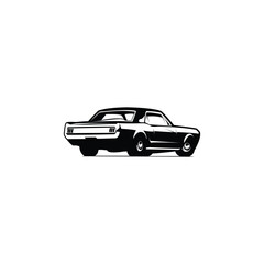 Fototapeta premium Isolated vintage car monochrome logo vector design