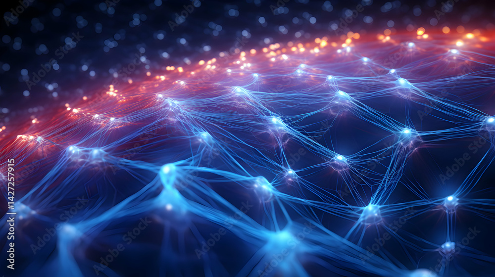 Poster illuminating network of interconnected nodes representing complex systems