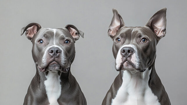 Pit bull ear cropping comparison natural vs cropped
