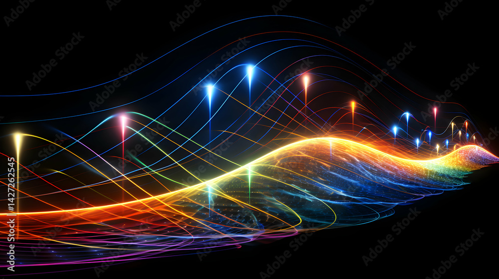 Poster abstract spectrum: dynamic data visualization with luminous waveforms on black