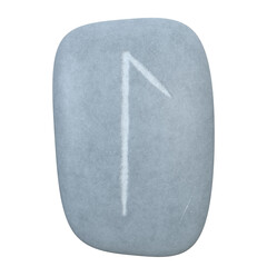 Laguz Rune Stone, 3d illustration isolated on white background