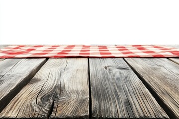 Rustic wooden table with checkered tablecloth (1)