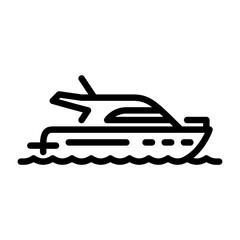 yacht filled outline icon. luxury boat color line illustration.