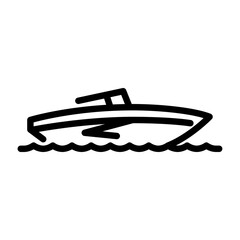 motorboat filled outline icon. watercraft color line illustration.
