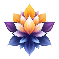 Fototapeta premium Gradient Color Lotus Photo Of Flower Blossom Isolated On White Background