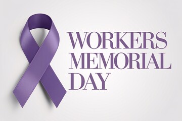 Purple ribbon symbolizes remembrance on Workers Memorial Day, a day for honoring fallen workers worldwide.