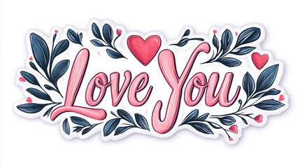Obraz premium Romantic Valentine's Day Sticker with 