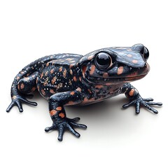 Obraz premium Isolated Photo Of A Stunning Black Salamander With Orange Spots Detailed Skin