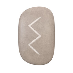 Sowilo Rune Stone, 3d illustration isolated on white background
