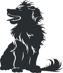 A joyful silhouette of a happy dog enjoying the outdoors with a playful expression.